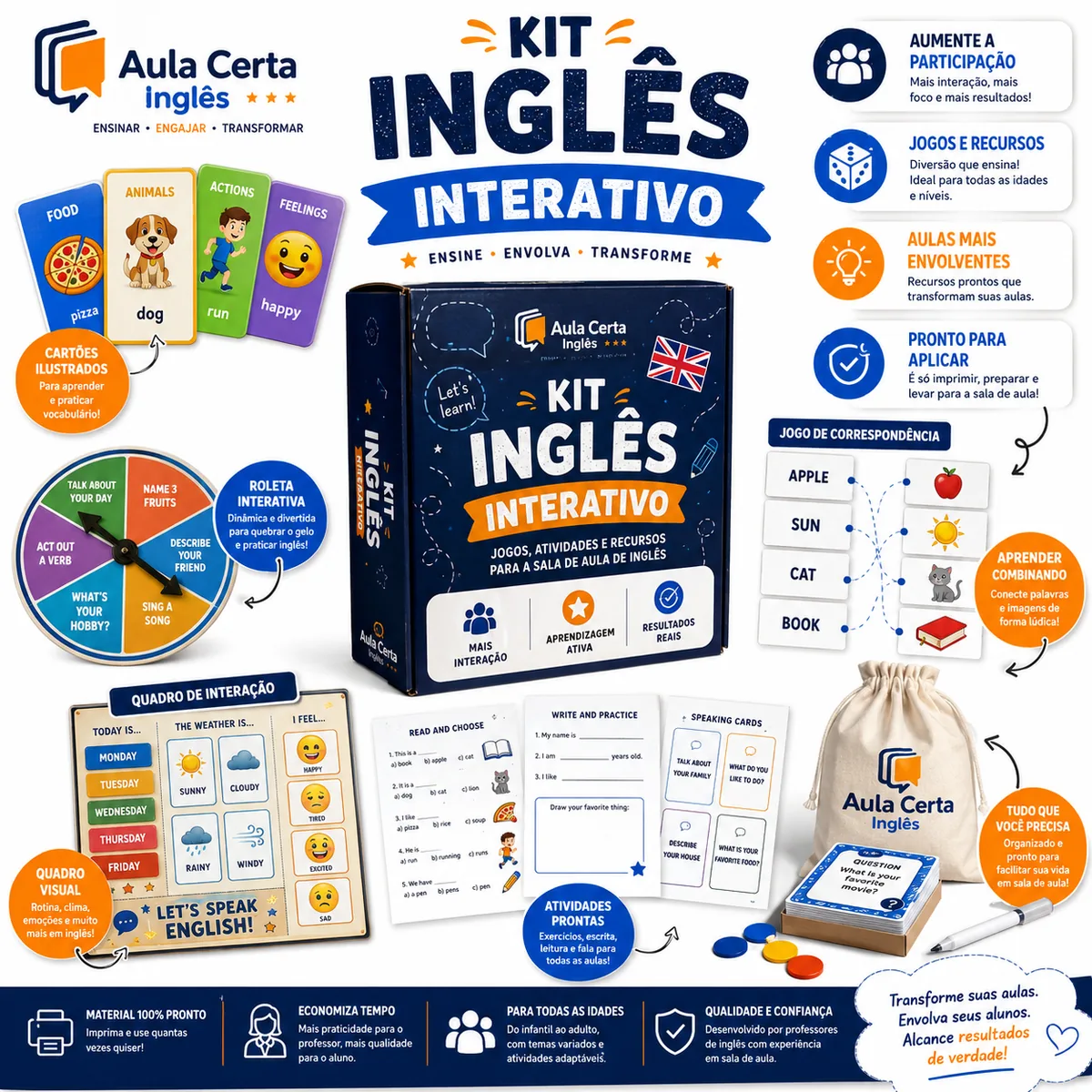 Kit Inglês Interativo — recurso exclusivo do Pacote Completo